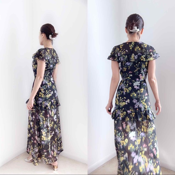 FEMININE FLORAL RUFFLES MAXI DRESS - Picture 8 of 8